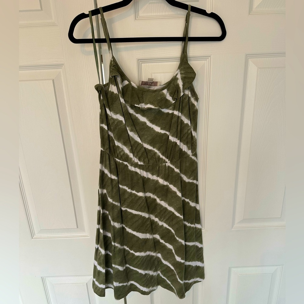 LOFT Green Tie Dye Dress